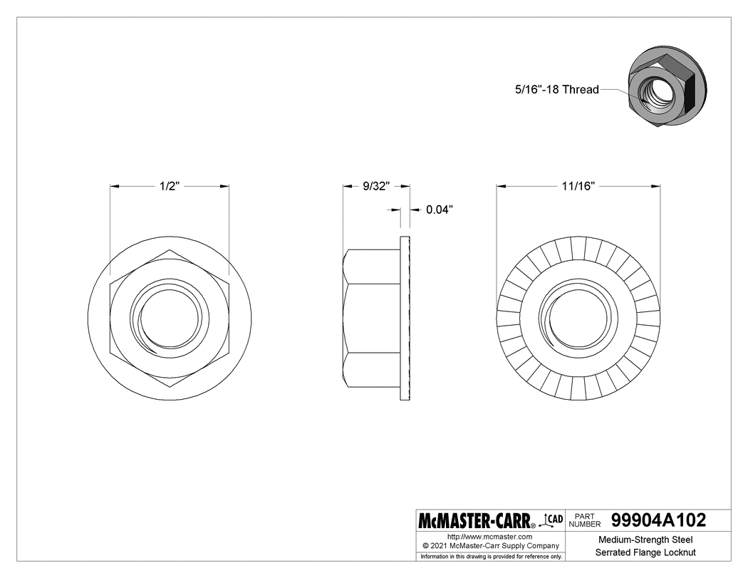 nut, hex, 5/16-18 g5 serrated flange zinc