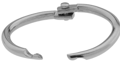 Ring, grooved lock, 1" ID, 0.11" wire, Ni-plated Steel