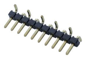 header, connector, 10-pin, 1 row 0.100, male vertical, surface mount