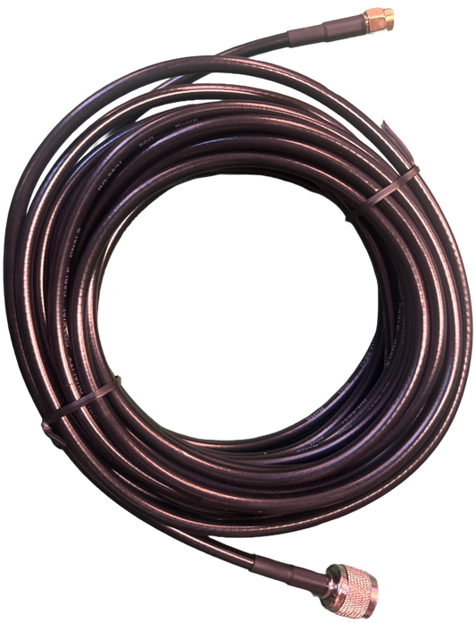Antenna Connection Cable, TNC to SMA, 7.6m long